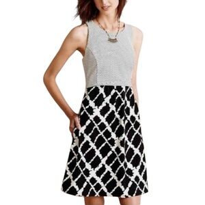Anthropologie Tabitha Women’s Black White Sleeveless Dress Size 6